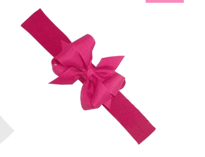Wee One Classic Grosgrain Double Bow on Cotton Lycra Head Wrap
