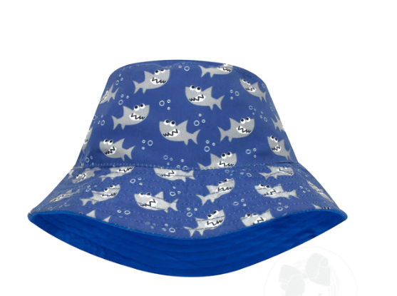 Wee One Default Boys Reversible Shark Print Sun Hat 12-24 M