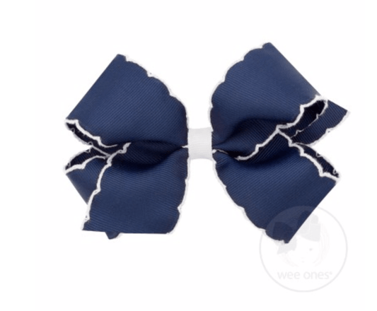 Wee One Default Medium Navy Moonstitch Grosgran Bow