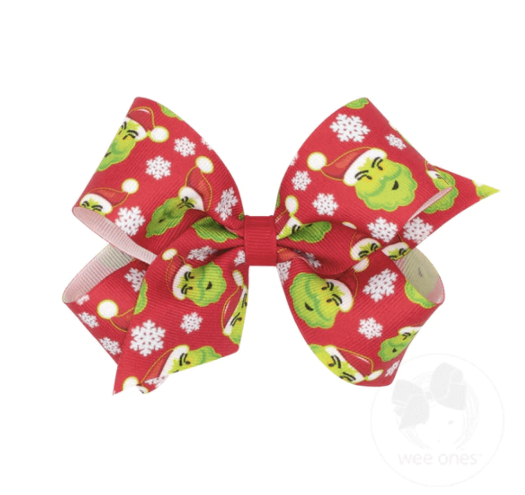 Wee One Default The Grinch Medium Printed Bow