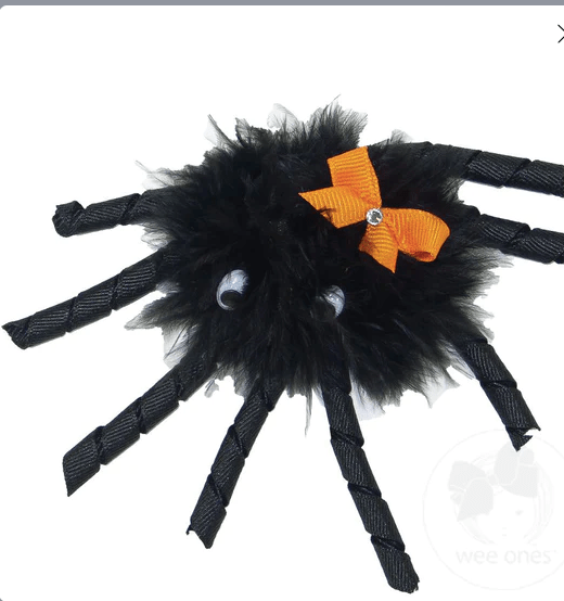 Wee One spider hairclip Fuzzy Spider with Bow Hair Clip