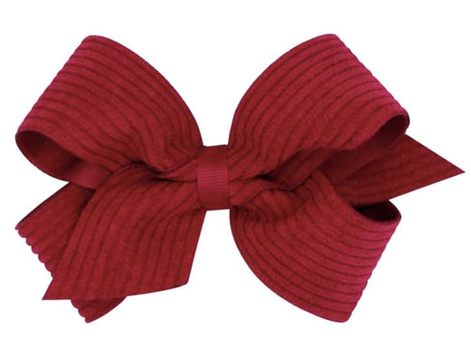 Wee Ones Cranberry Wee Ones Medium  corduroy bow