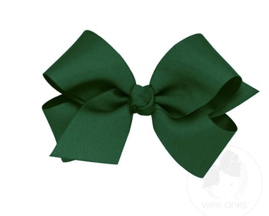 Wee Ones Forest Green King Classic Grosgrain Hair Bow (Knot Wrap)