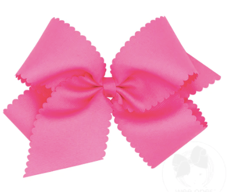 Wee Ones Hot Pink Wee Ones KNG GG BOW W/SCALLOP EDGE