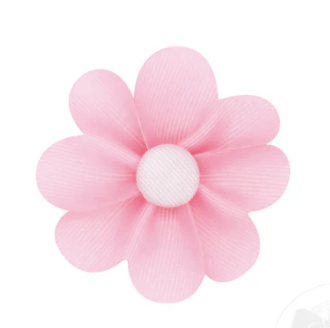 Wee Ones Light Pink Grosgrain Petal Flower Hair Clip with Button Center