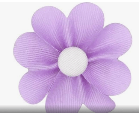 Wee Ones Lilac Grosgrain Petal Flower Hair Clip with Button Center