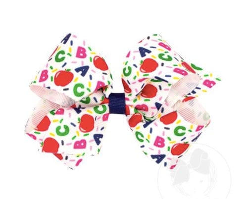 Wee Ones Medium ABC's School-themed Printed Grosgrain Hair Bow