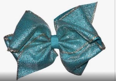 Wee ones teal Gold Sparkle Overlay Bow by Wee Ones