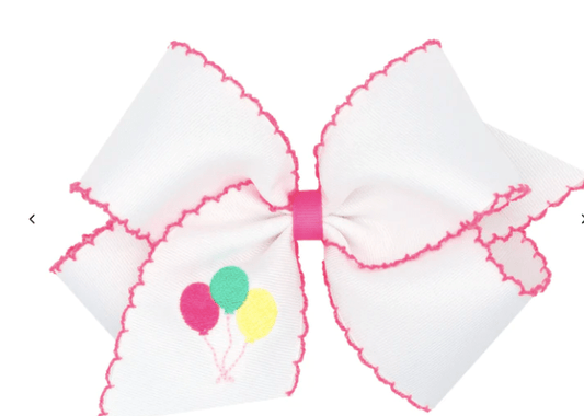 Wee ones Wee Ones Birthday Moonstich Emb. Hair Bow