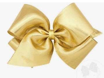 Wee Ones Wee Ones Gold  Metallic Overlay Hair Bow