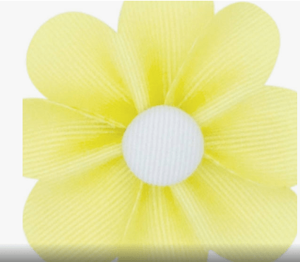 Wee Ones Yellow Grosgrain Petal Flower Hair Clip with Button Center