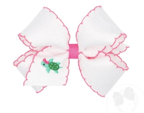 Wee Ones Turtle Med Grosgrain Hair Bow Summer time fun
