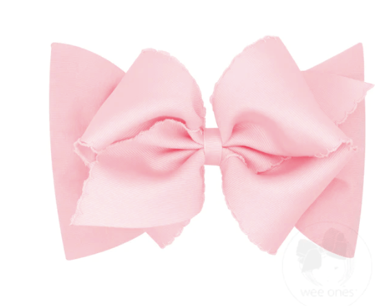 Wee Ones Pink Small King Grosgrain Hair Bow w/Matching  Headband