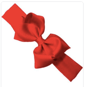 Wee Ones Red Small King Grosgrain Hair Bow w/Matching  Headband