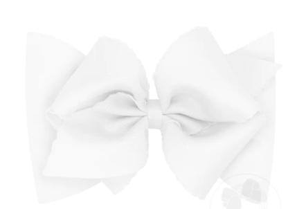 Wee Ones White Small King Grosgrain Hair Bow w/Matching  Headband