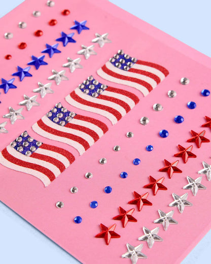 xo, Fetti America Face Gems | Patriotic Face Stickers, Red White Blue DY-W9MG-SX6X