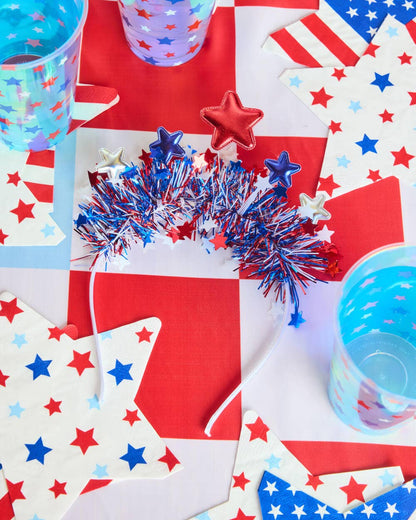 xo, Fetti Stars & Stripes Patriotic Headband + fringe, July 4th LS-UUAI-ZRMO