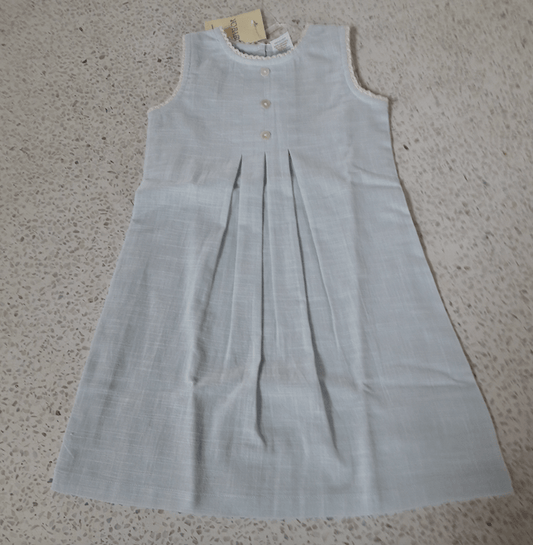 Yo Baby Yo Baby LT BLUE PLEAT FRONT WITH BUTTONS DRESS