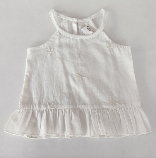 Yo Baby Yo Baby IVORY WITH FLORAL EMBROIDERY TOP